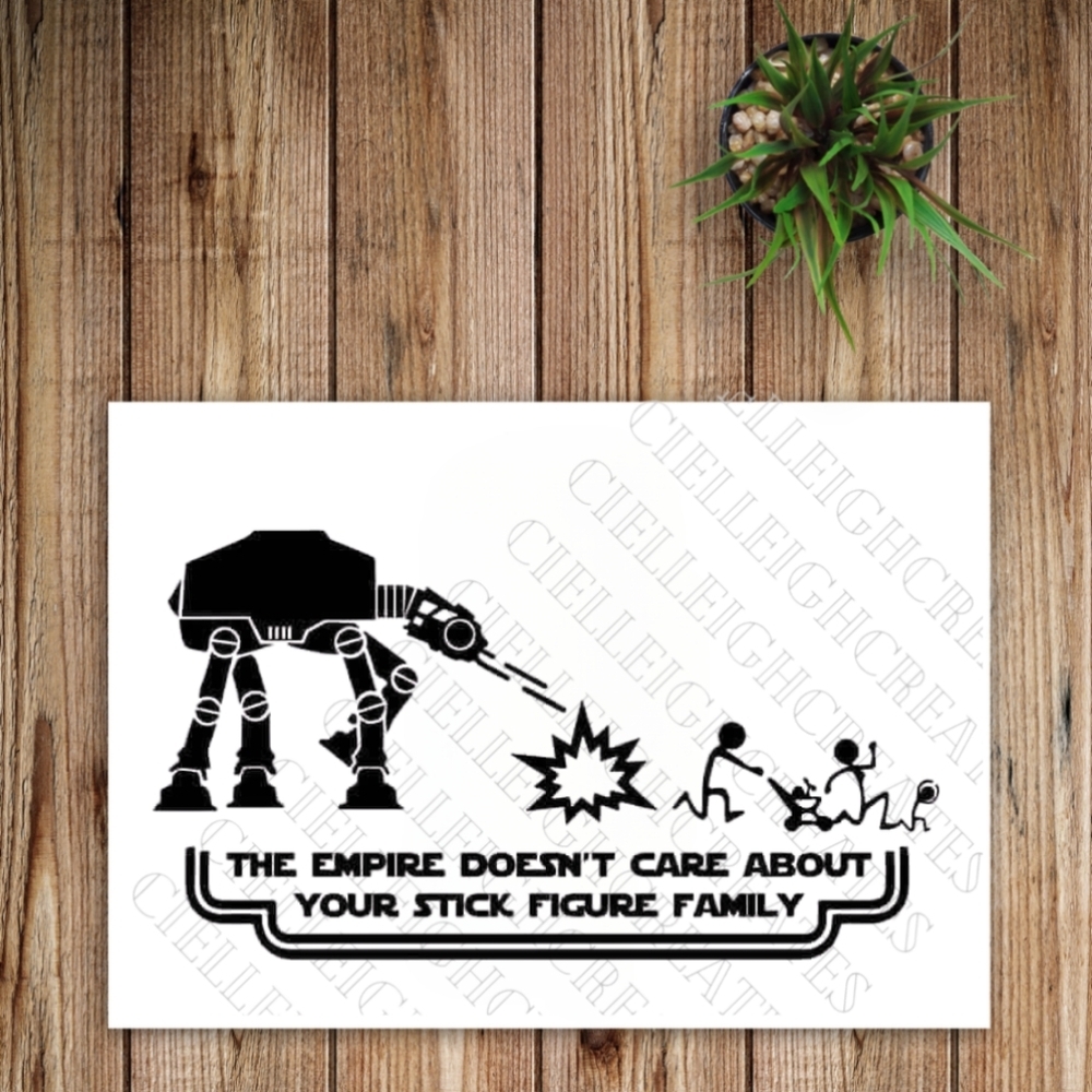 *2 for $20* Stars Wars The Empire Doesn't Care vinyl decal Sticker Handcrafted
